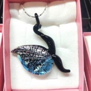 Murano Cam Sirius Gümüş Yaprak Kanat Tasarım