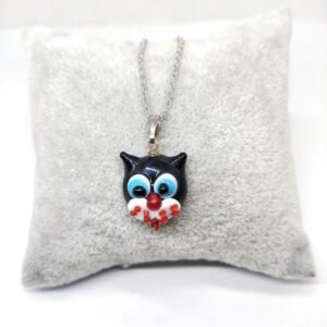 Murano Cam Sweet Cat Kolye