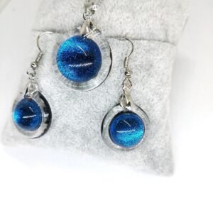 Murano Cam Özel Tasarım Italyan Set Küpe Ve Kolye