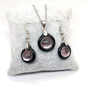 Murano Cam Modern Tasarım Set Kolye Ve Küpe Takım