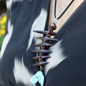 ÇELİK MURANO CAM YILAN TASARIM BALIK KILÇIK KOLYE