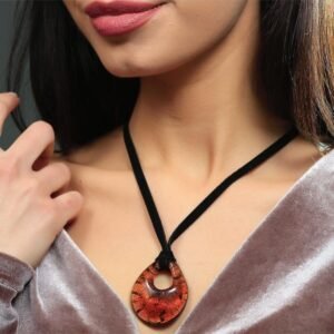 Murano Cam Karamel Damla Kolye