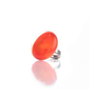 Murano Cam Turuncu Doğal Yüzük