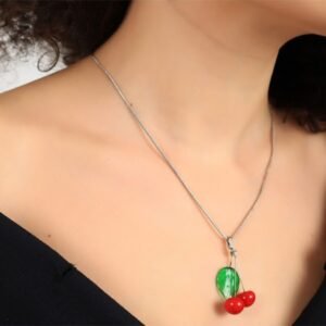 Murano Cam Kiraz Kolye