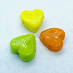 3 Adet Renkli Cam Kalp Hobi Aksesuar Murano Cam Kalp Kalpli Bileklik Için Murano Heart