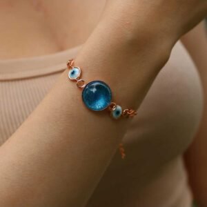 MURANO CAM GÖZ TASARIM ÇELİK BİLEKLİK